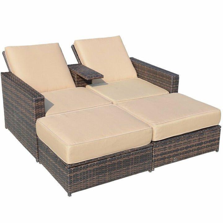 Dreamline Outdoor Furniture Poolside Sunbed With Cushion Daybed (Brown)