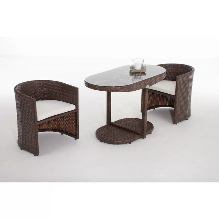 Dreamline Outdoor Furniture Garden Patio Seating Set 1+2 2 Chairs and Table Set Balcony Furniture Coffee Table Set