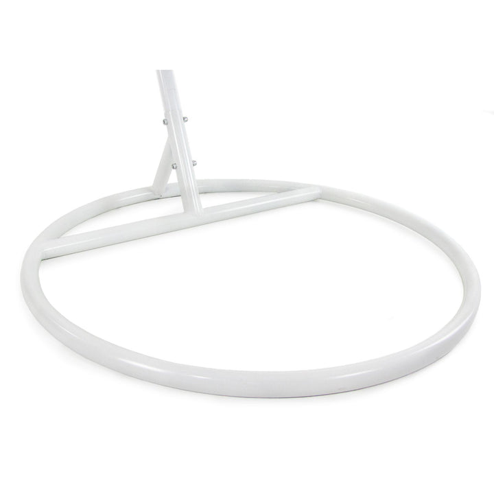 Dreamline Outdoor Furniture Single Seater Hanging Swing With Stand For Balcony , Garden Swing (White)