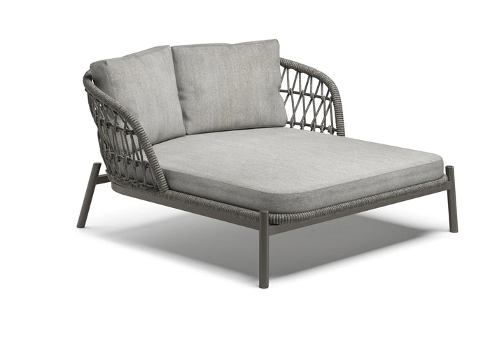 Ecer Outdoor Poolside Sunbed With Cushion Daybed Braided & Rope
