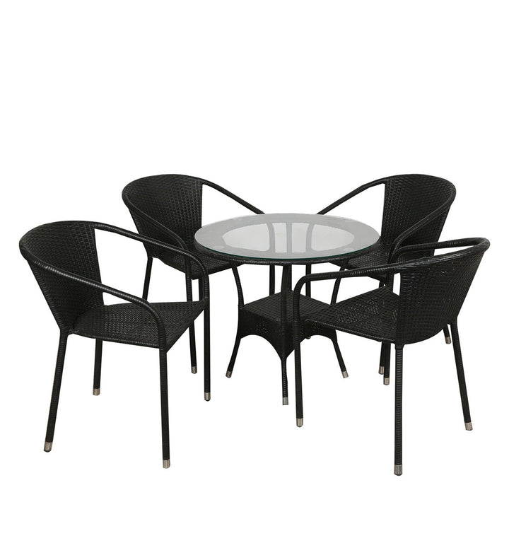 Dreamline Outdoor Furniture Garden Patio Seating Set 1+4 4 Chairs and Table Set Balcony Furniture Coffee Table Set