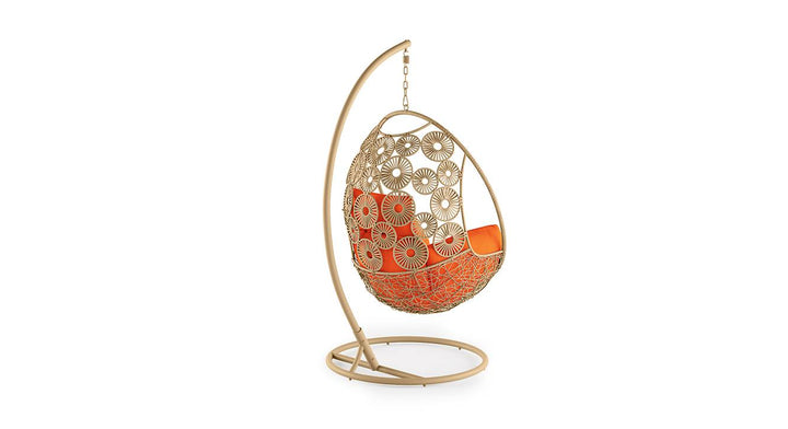 Dreamline Outdoor Furniture Single Seater Hanging Swing With Stand For Balcony , Garden Swing