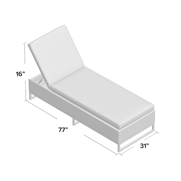 Navi Outdoor Swimming Poolside Lounger With (Set of 2 ) (White)