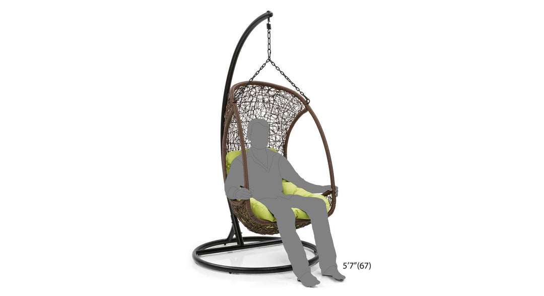 Piro Single Seater Hanging Swing With Stand For Balcony , Garden Swing  (Dark Brown)