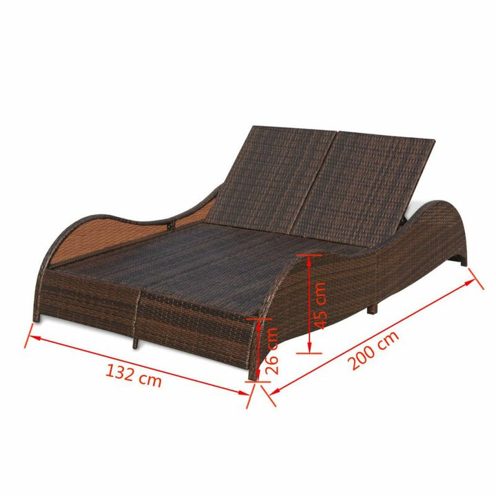 Capone Outdoor Poolside Sunbed With Cushion Daybed (Black/Brown)