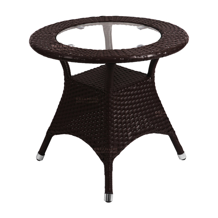 Dreamline Outdoor Furniture Garden Patio Seating Set 1+2 2 Chairs and Table Set Balcony Furniture Coffee Table Set ( Brown )