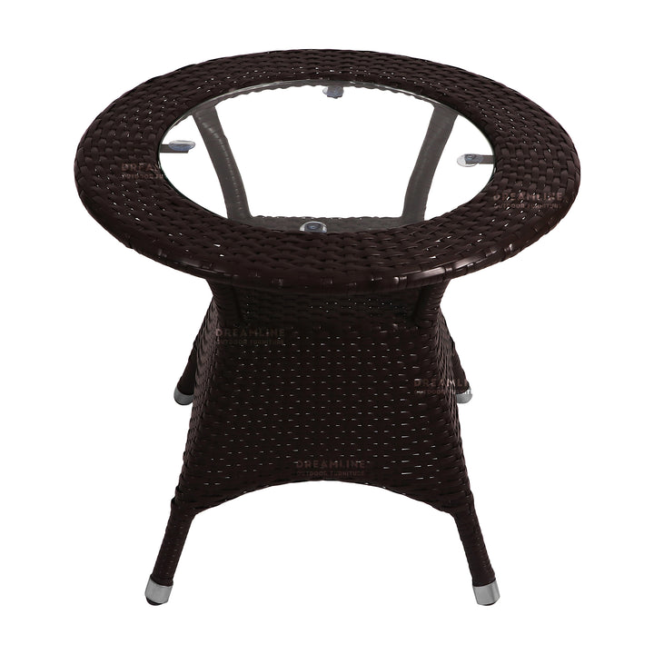 Dreamline Outdoor Furniture Garden Patio Seating Set 1+2 2 Chairs and Table Set Balcony Furniture Coffee Table Set ( Brown )