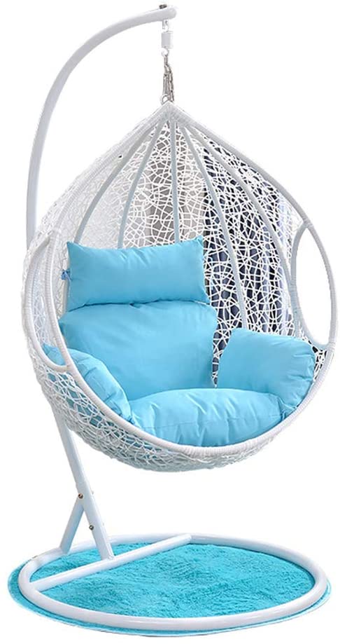 Dreamline Outdoor Furniture Single Seater Hanging Swing With Stand For Balcony , Garden Swing (White)