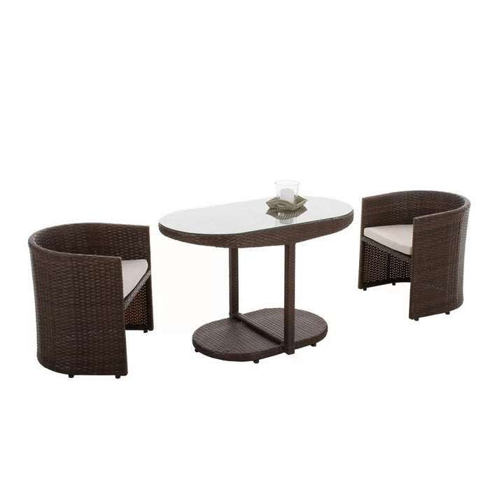 Dreamline Outdoor Furniture Garden Patio Seating Set 1+2 2 Chairs and Table Set Balcony Furniture Coffee Table Set