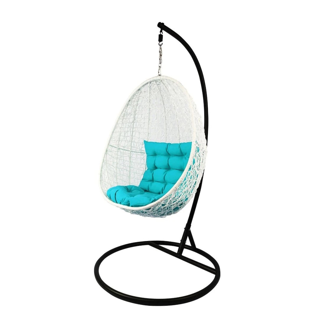 Dreamline Outdoor Furniture Single Seater Hanging Swing With Stand For Balcony , Garden Swing (White)