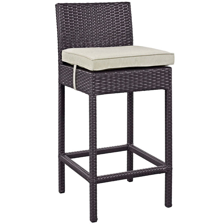 Lomeo Outdoor Patio Bar Sets 4 Chairs and 1 Table (Dark Brown)