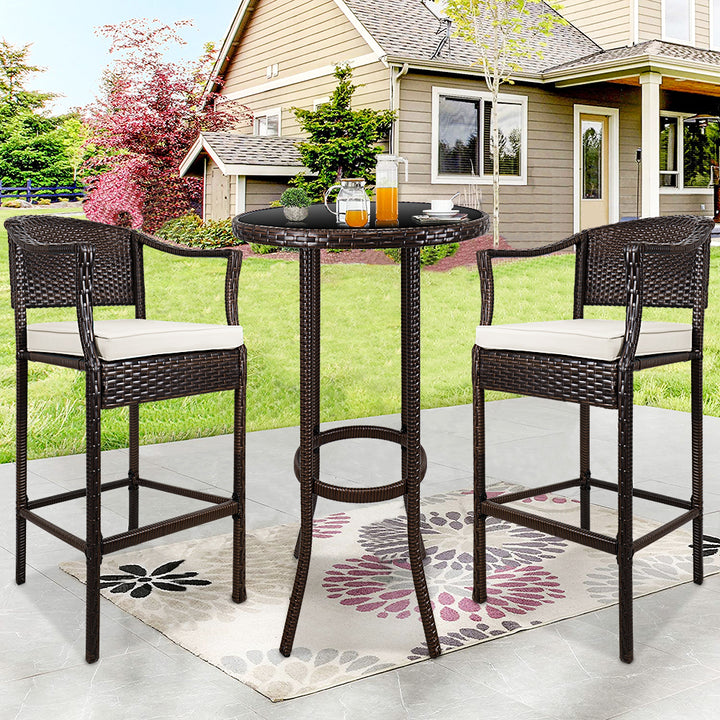 Dreamline Outdoor Bar Sets Garden Patio Bar Sets 1+2 2 Chairs and Table Set Balcony Bar Table Set