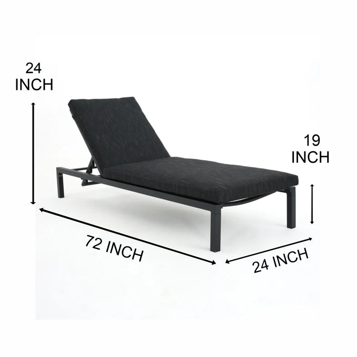 Syon Outdoor Swimming Poolside Lounger (Black)