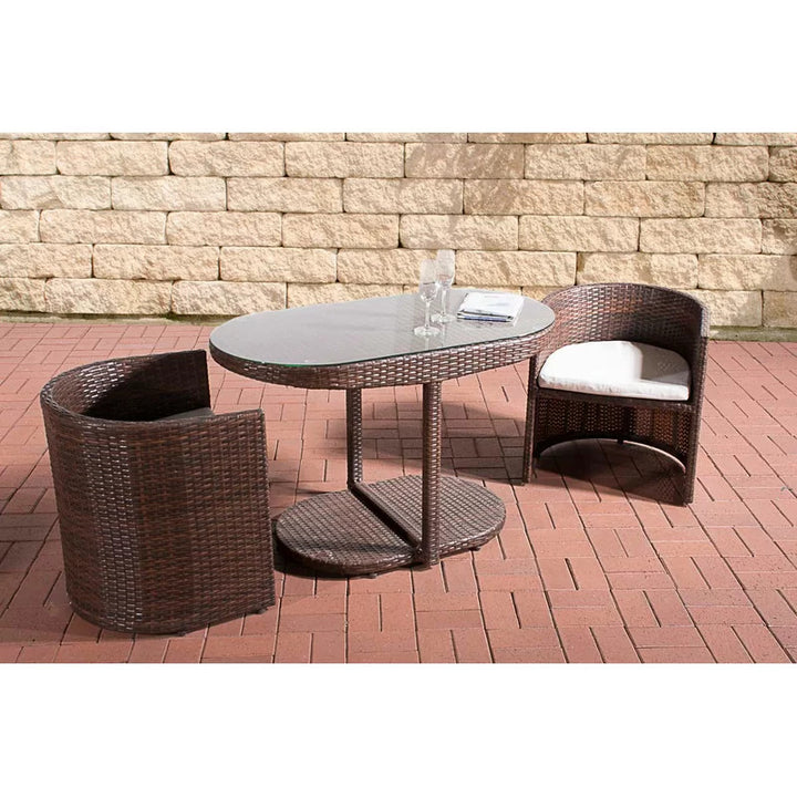 Dreamline Outdoor Furniture Garden Patio Seating Set 1+2 2 Chairs and Table Set Balcony Furniture Coffee Table Set