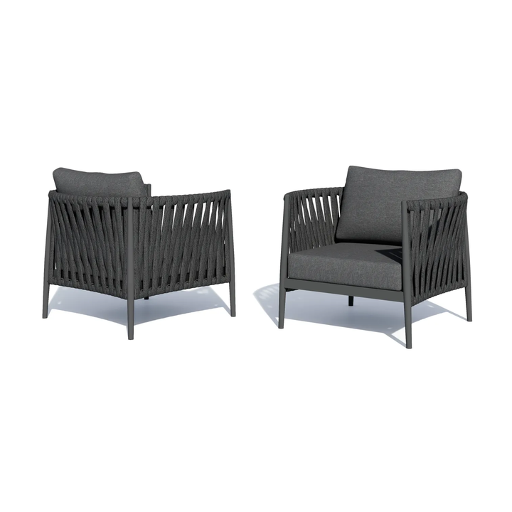 Gene Outdoor Garden Balcony Sofa Set  2 Single seater Set (Dark Grey)