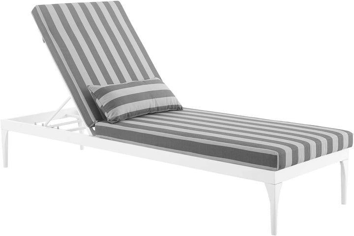 Hattie Outdoor Swimming Poolside Lounger (White + Grey ) Set of 2