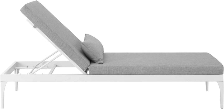 Dorian Outdoor Swimming Poolside Lounger (White + Gray) Set of 2