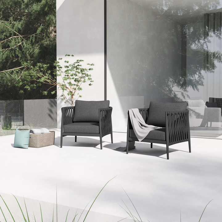 Gene Outdoor Garden Balcony Sofa Set  2 Single seater Set (Dark Grey)