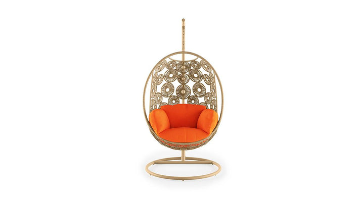 Dreamline Outdoor Furniture Single Seater Hanging Swing With Stand For Balcony , Garden Swing