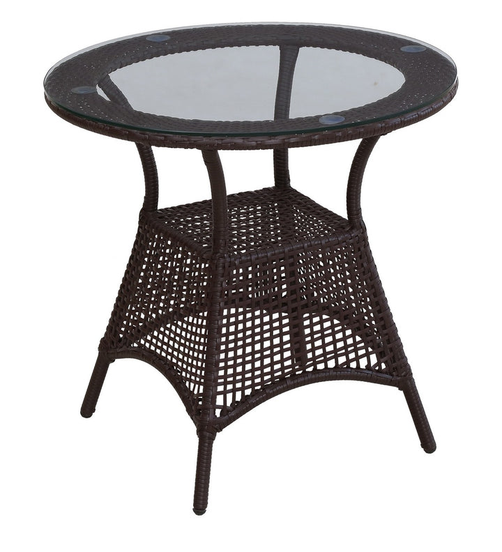 Dreamline Outdoor Furniture Garden Patio Seating Set 1+4 4 Chairs and Table Set Balcony Furniture Coffee Table Set (Dark Brown)