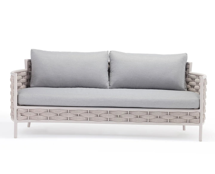 Nivio Outdoor Garden Balcony Sofa Set 2 Seater, 2 Single seater and 1 Center Table Set ( Biege) Braid & Rope