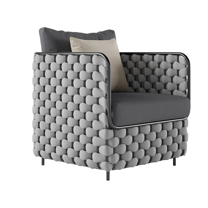 Fepel Outdoor Garden Balcony Sofa Set 2 Seater, 2 Single seater and 1 Center Table Set, Braid & Rope
