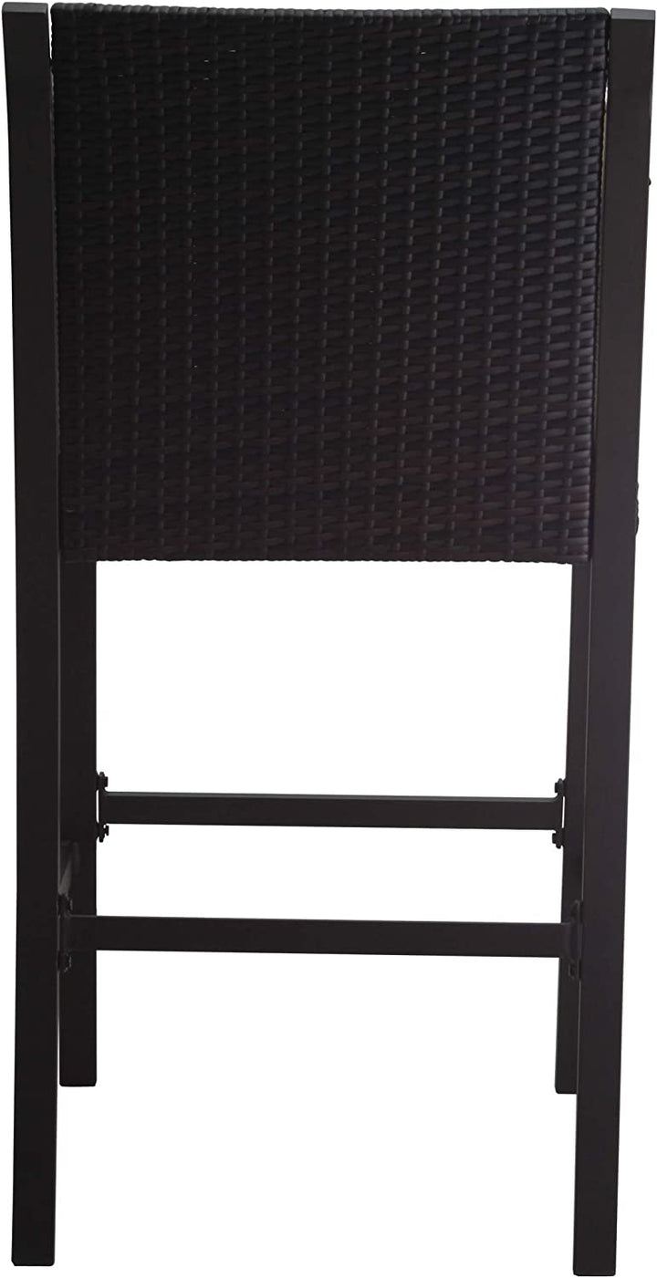 Gastone Outdoor Patio Bar Chair 2 Chairs For Balcony (Brown)