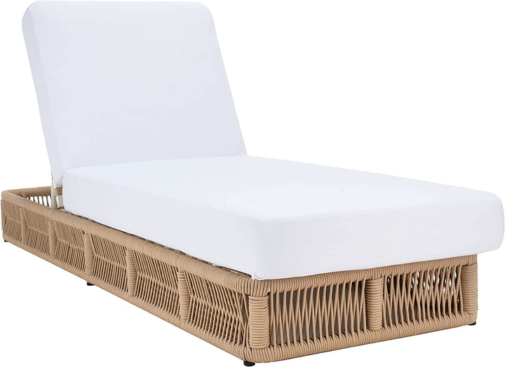 Reynard Outdoor Swimming Poolside Lounger (Tan) Braided & Rope