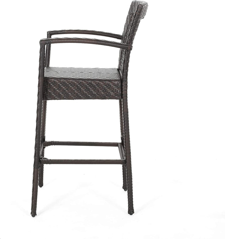 Severino Outdoor Patio Bar Chair 4 Chairs For Balcony (Brown)