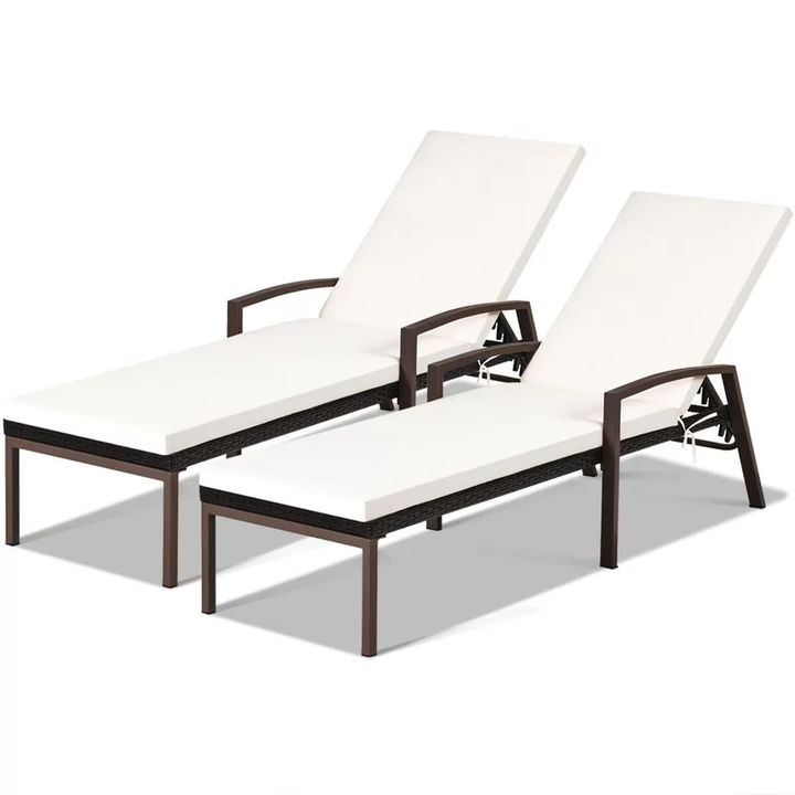 Nimble Outdoor Swimming Poolside Lounger Set of 2 (Brown)