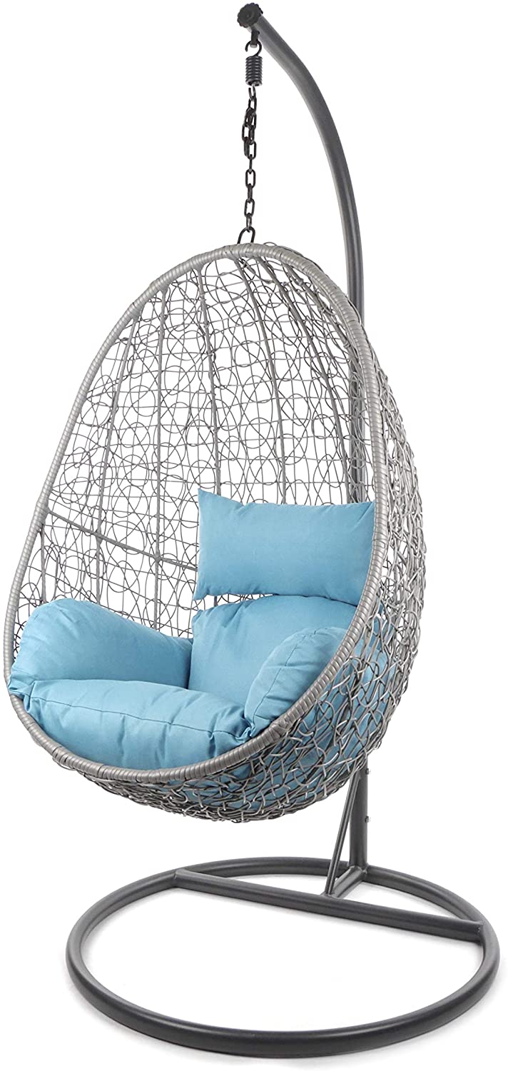 Calabresi Single Seater Hanging Swing With Stand For Balcony , Garden Swing (Dark Grey)