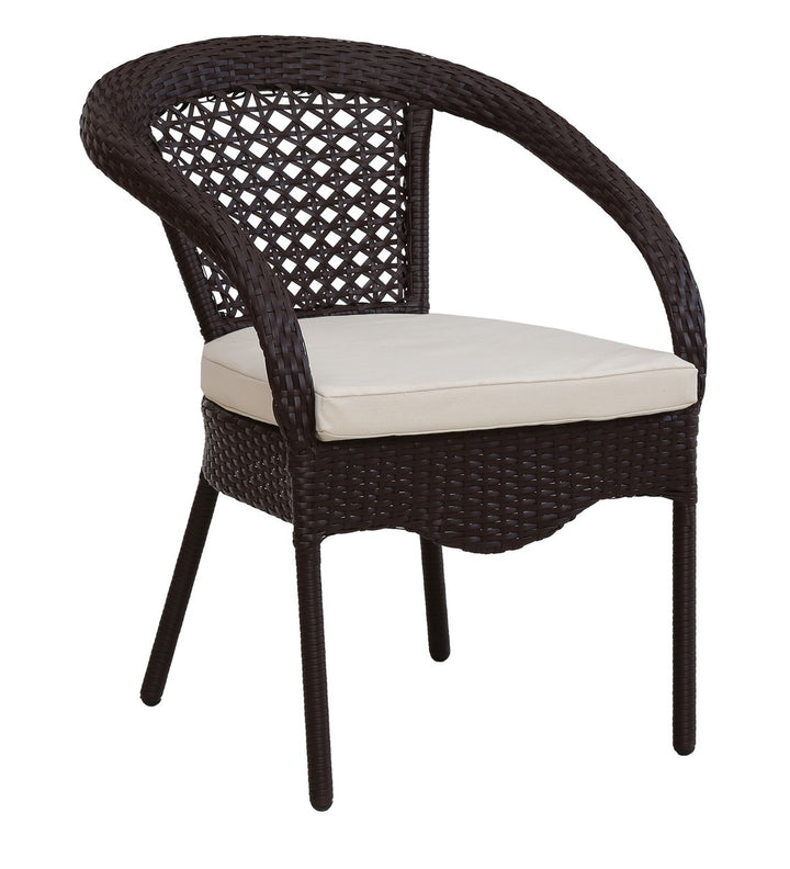 Dreamline Outdoor Furniture Garden Patio Seating Set 1+4 4 Chairs and Table Set Balcony Furniture Coffee Table Set (Dark Brown)