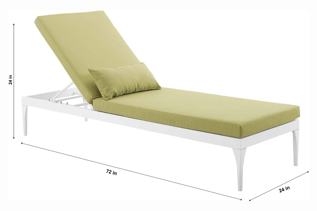 Eddie Outdoor Swimming Poolside Lounger (White +Green)