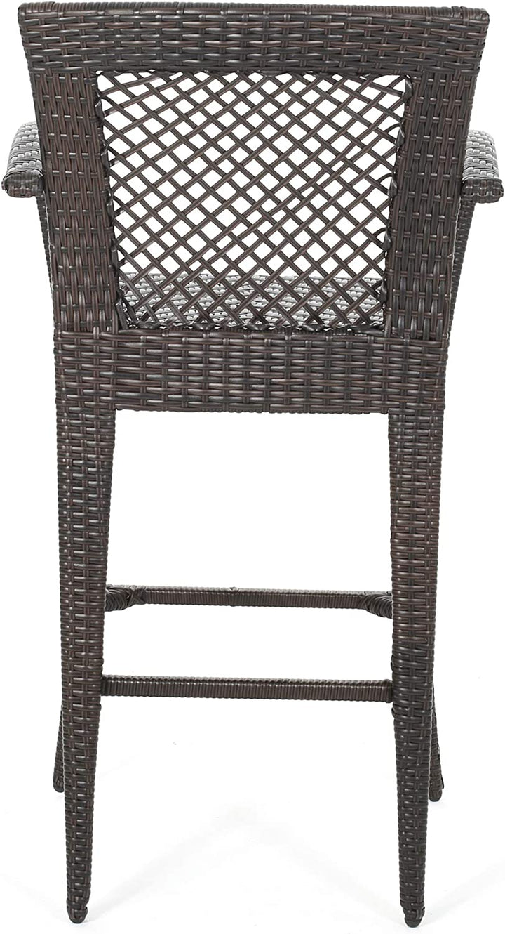 Severino Outdoor Patio Bar Chair 4 Chairs For Balcony (Brown)