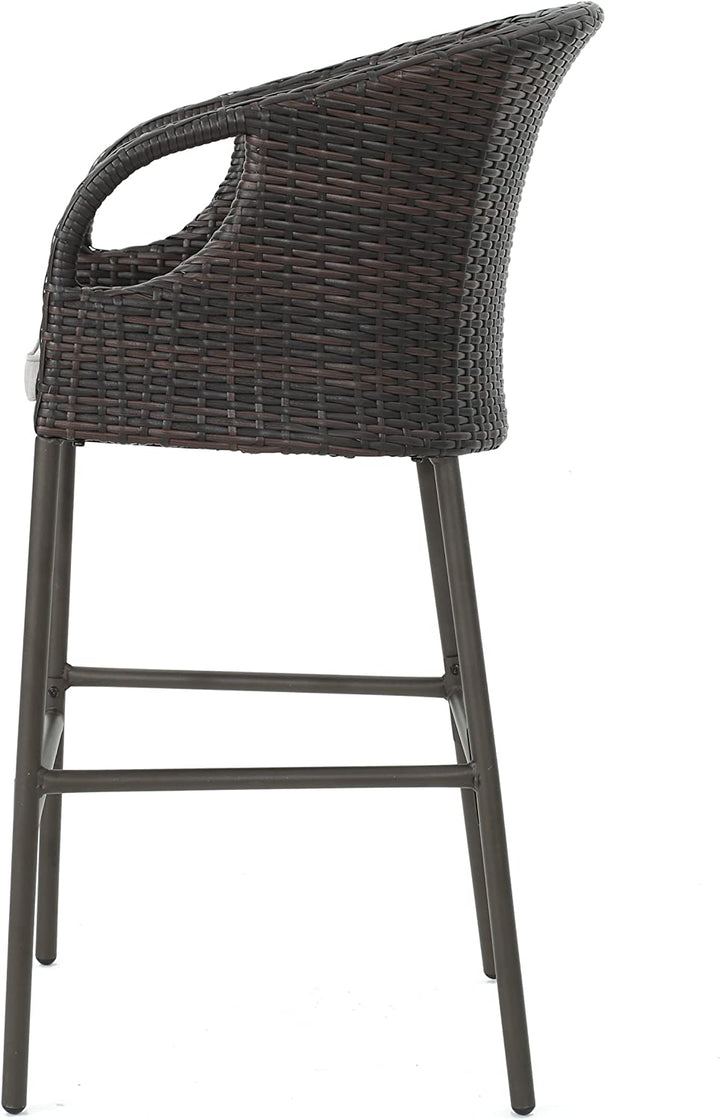 Udinesi Outdoor Patio Bar Chair 2 Chairs For Balcony (Brown)