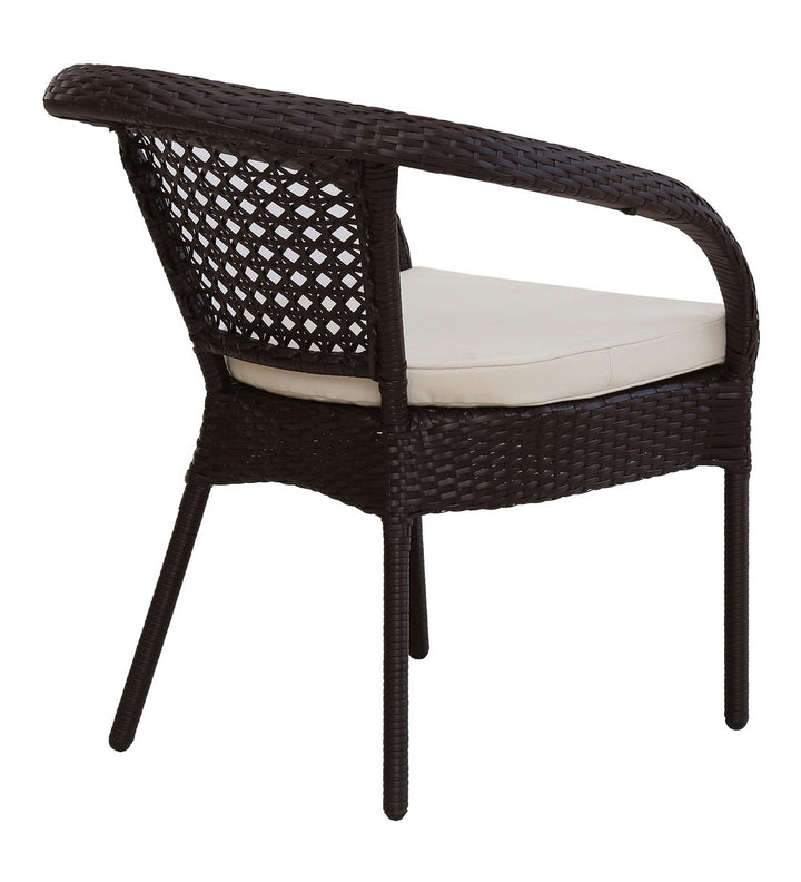Dreamline Outdoor Furniture Garden Patio Seating Set 1+4 4 Chairs and Table Set Balcony Furniture Coffee Table Set (Dark Brown)