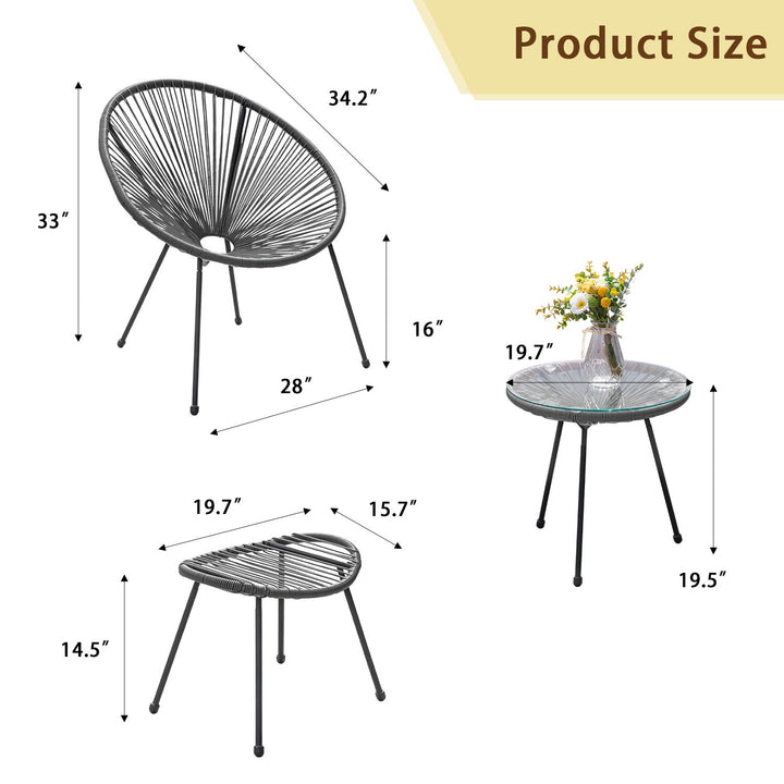 Gurus Outdoor Patio Seating Set 2 Chairs 2 Ottoman and Table Set