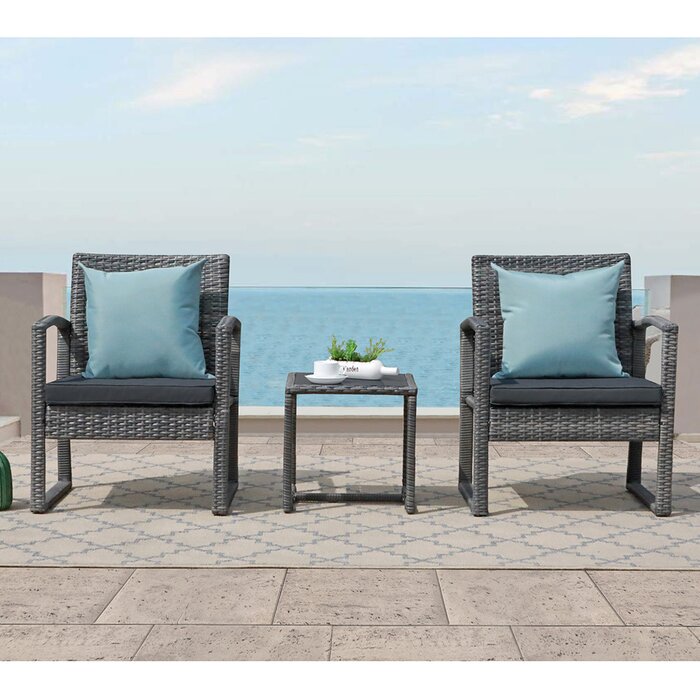 Dreamline Outdoor Furniture Garden Patio Seating Set 1+2 2 Chairs and Table Set Balcony Furniture Coffee Table Set
