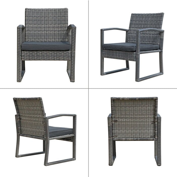 Dreamline Outdoor Furniture Garden Patio Seating Set 1+2 2 Chairs and Table Set Balcony Furniture Coffee Table Set