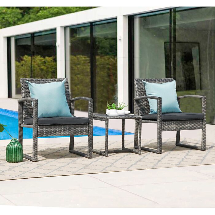 Dreamline Outdoor Furniture Garden Patio Seating Set 1+2 2 Chairs and Table Set Balcony Furniture Coffee Table Set