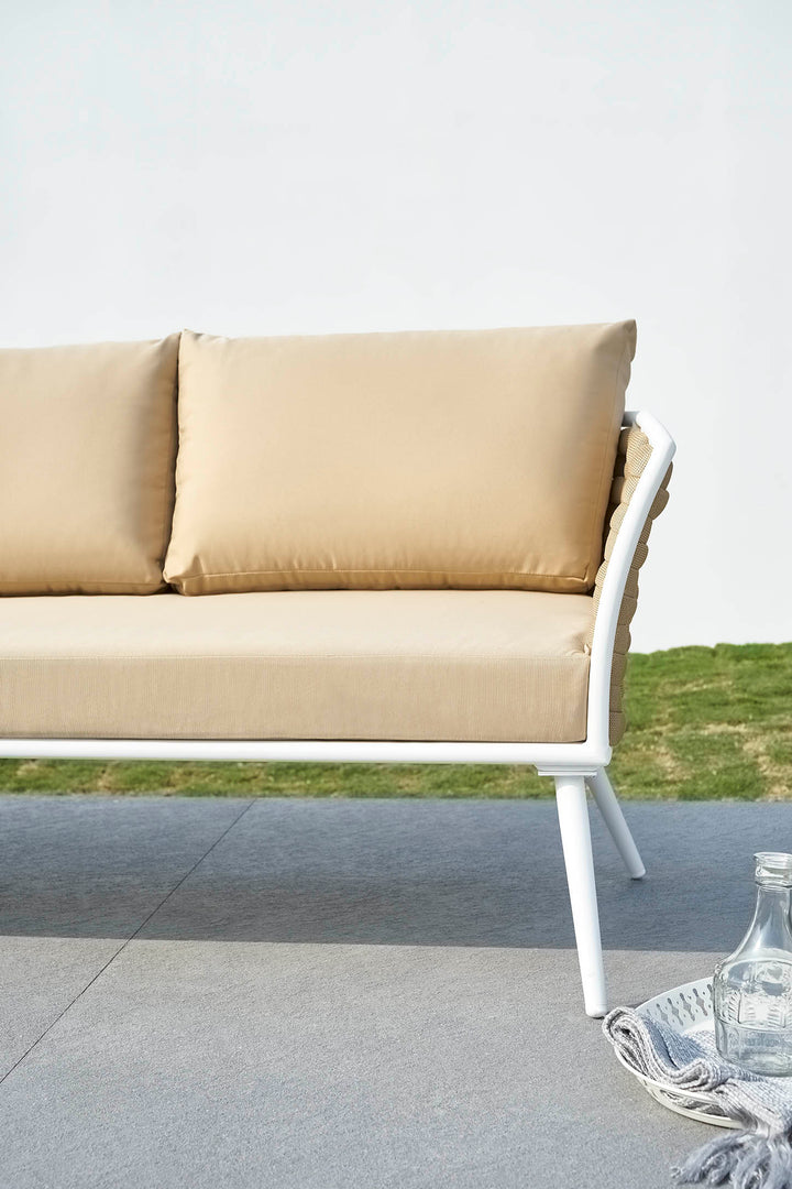 Crasio Outdoor Garden Balcony Sofa Set 3 Seater, 2 Single seater and 1 Center Table Set, Braid & Rope