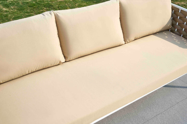 Crasio Outdoor Garden Balcony Sofa Set 3 Seater, 2 Single seater and 1 Center Table Set, Braid & Rope
