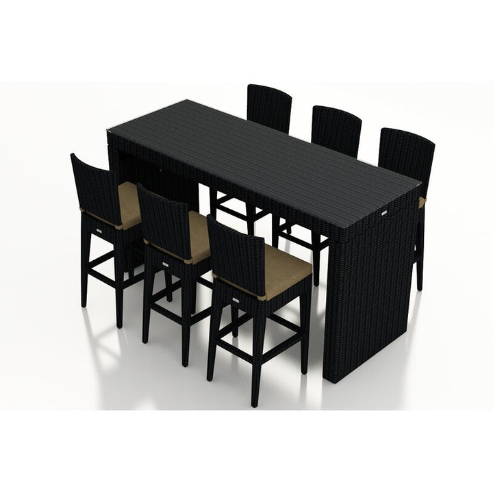 Dreamline Outdoor Bar Sets Garden Patio Bar Sets 1+6 6 Chairs and 1 Table Set Balcony Bar Table Set (Brown)