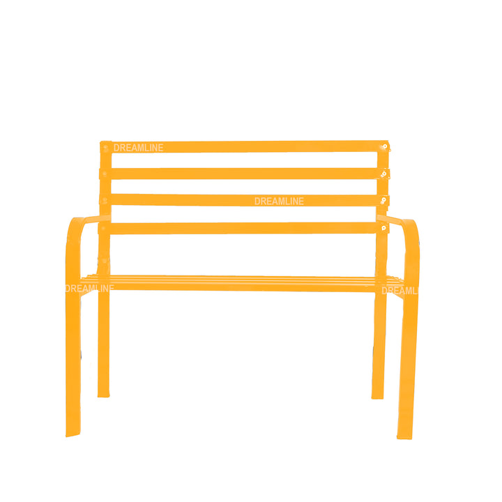 Spic Metal 2 Seater Garden Bench for Outdoor Park - (Yellow)