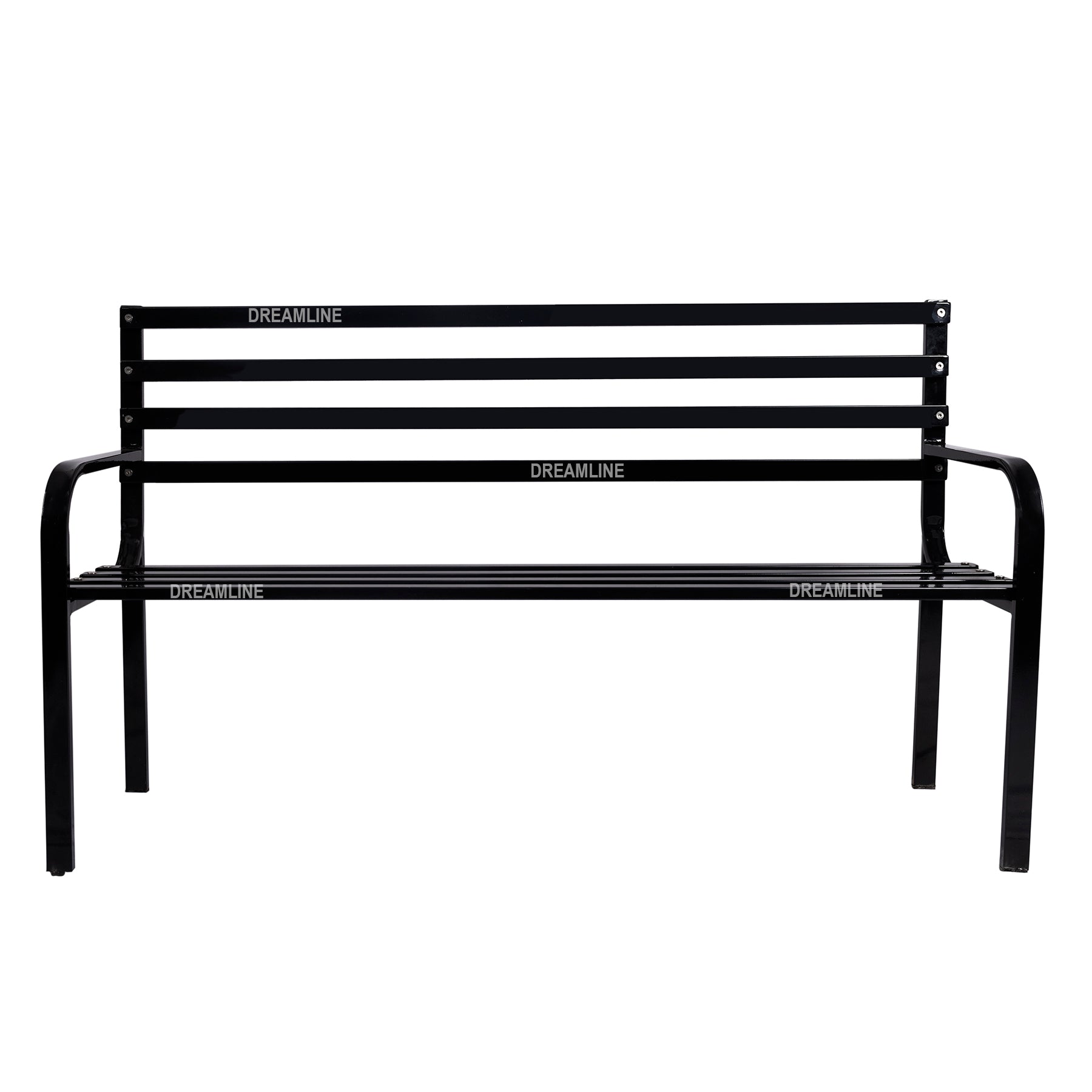 Faam Metal 3 Seater Garden Bench for Outdoor Park - (Black)