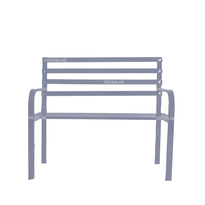 Deco Metal 2 Seater Garden Bench for Outdoor Park - (Grey)