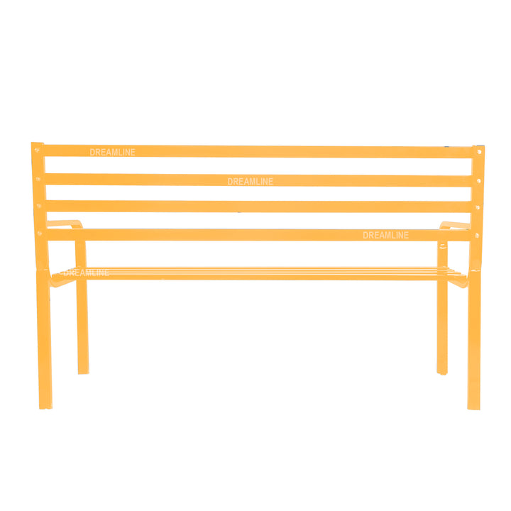 Vice Metal 3 Seater Garden Bench for Outdoor Park - (Yellow)