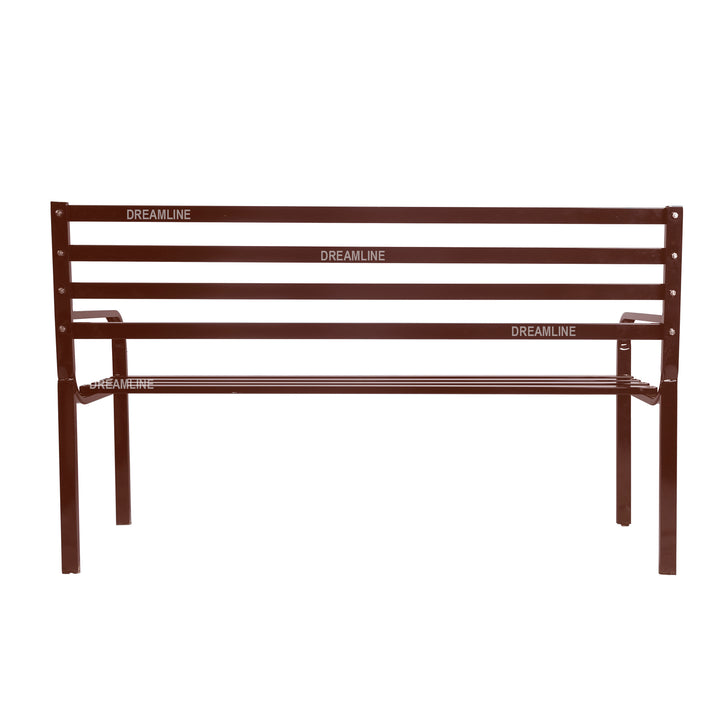 Bean Metal 3 Seater Garden Bench for Outdoor Park - (Brown)