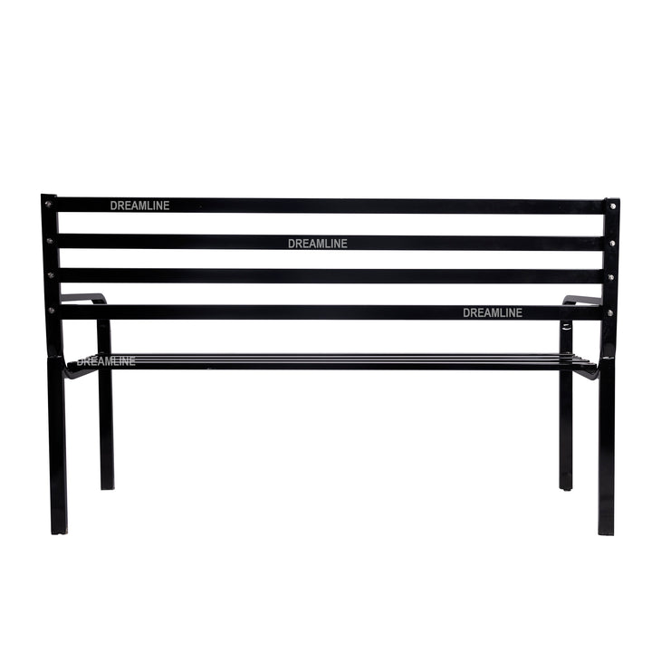 Faam Metal 3 Seater Garden Bench for Outdoor Park - (Black)
