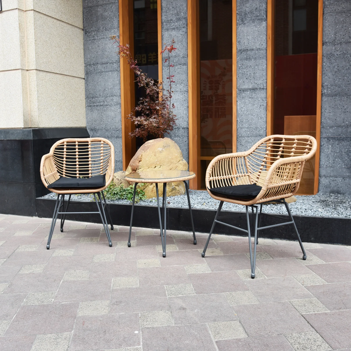 Shashibala Outdoor Patio Seating Set 2 Chairs and 1 Table Set